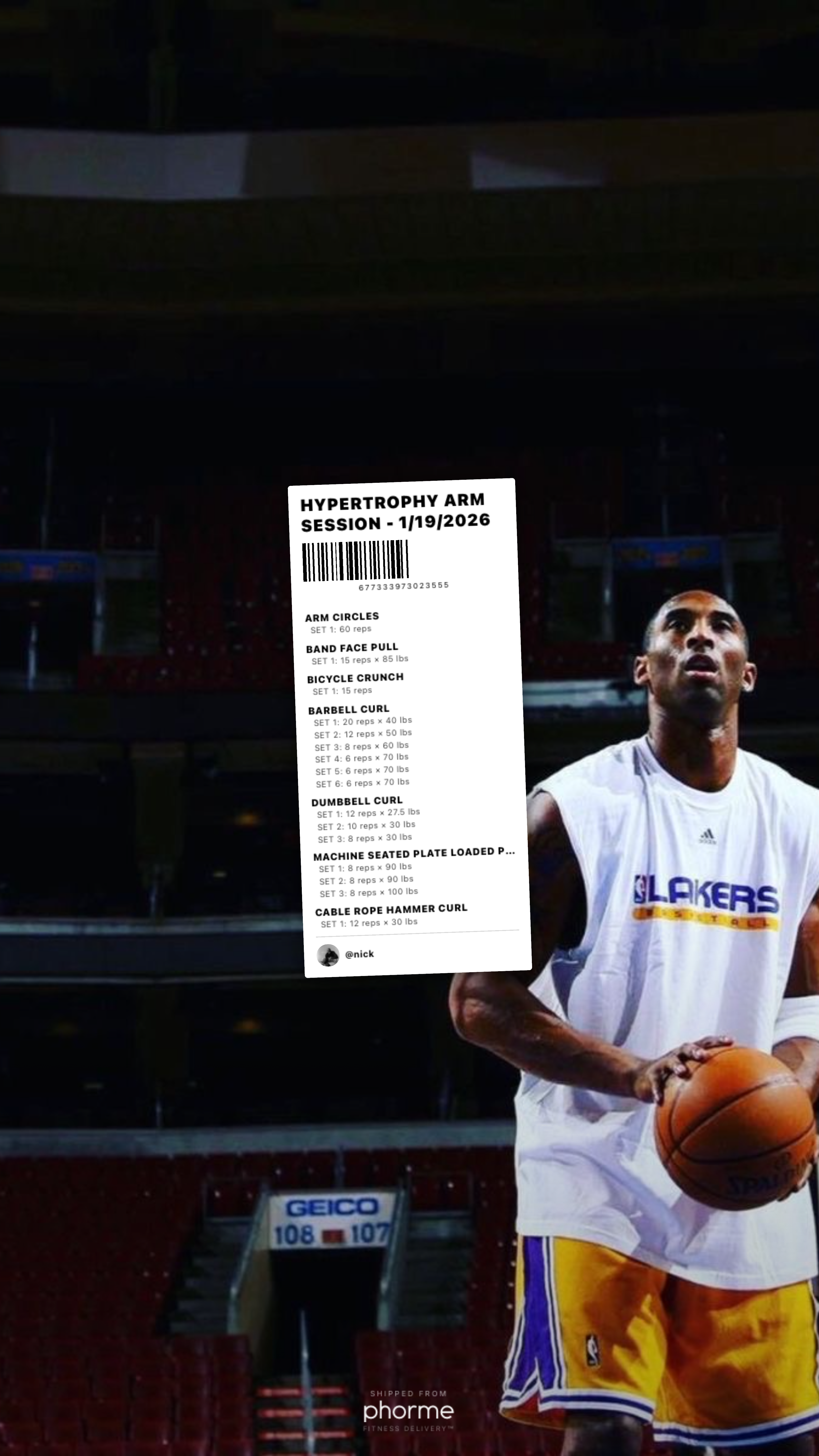 Hypertrophy Arm Session - 1/19/2026